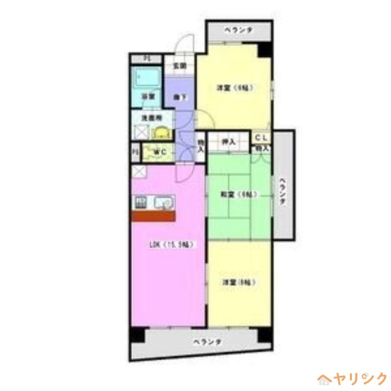 ヒルズ丸和(3LDK/11階)の間取り写真