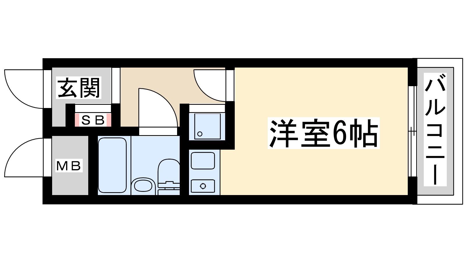 ライオンズマンション新大阪第3(ワンルーム/13階)の間取り写真