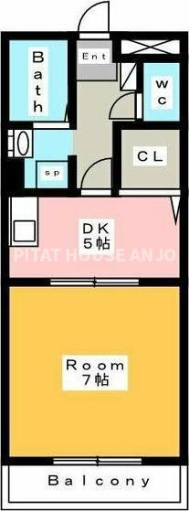 アップルヒルズ(1DK/4階)の間取り写真
