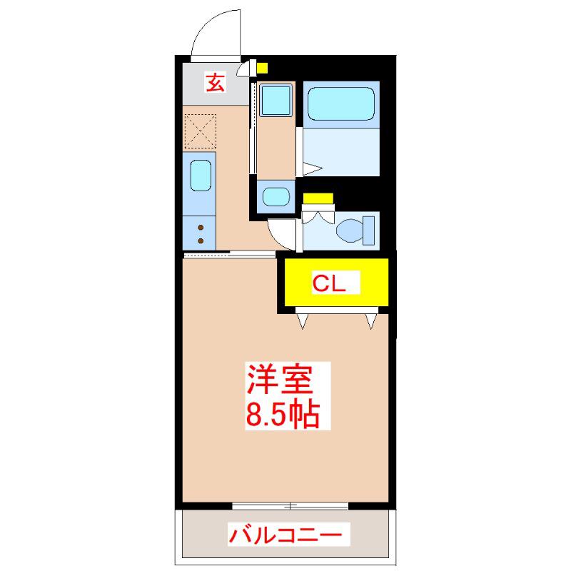 AVANSE・F(1K/2階)の間取り写真