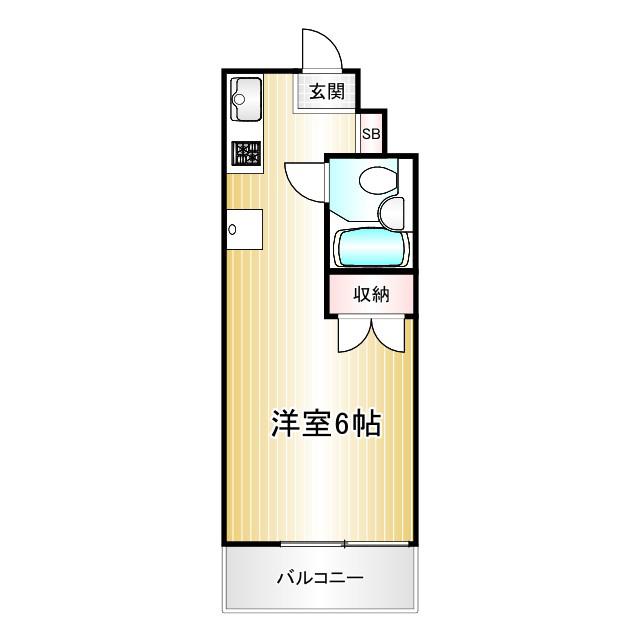 ル・シーダ(ワンルーム/3階)の間取り写真