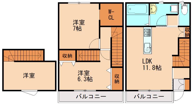 まさみ荘(3LDK/1階)の間取り写真