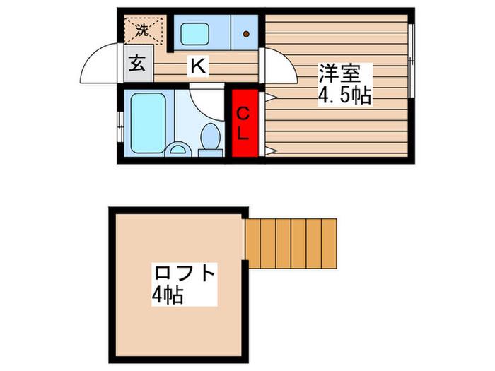 EVER BLUE(1K/1階)の間取り写真