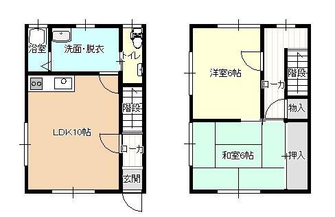 メゾン桜川(2LDK/1階)の間取り写真