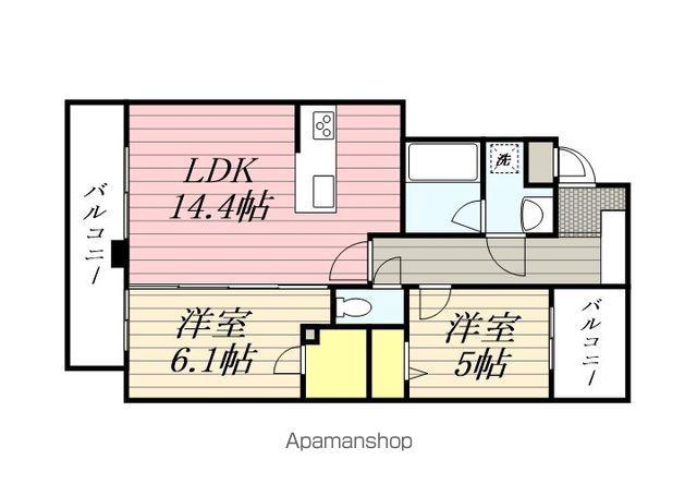 弥生なつめビル(2LDK/3階)の間取り写真