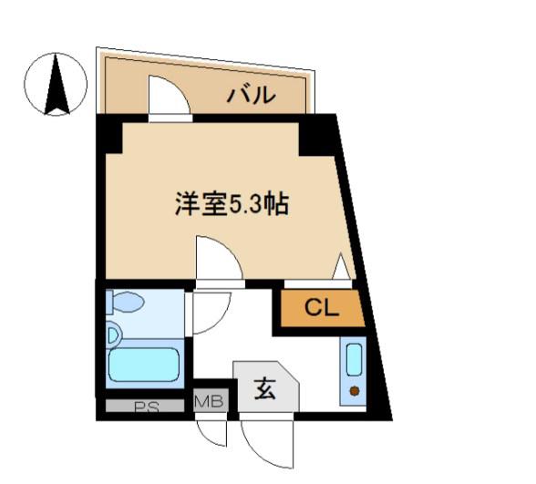 アソシエ横浜(1K/3階)の間取り写真