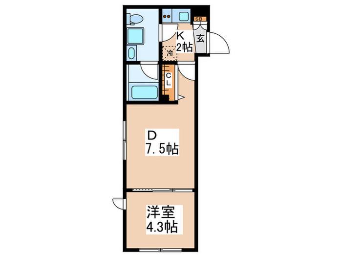 ATTIRANT下落合(1DK/1階)の間取り写真