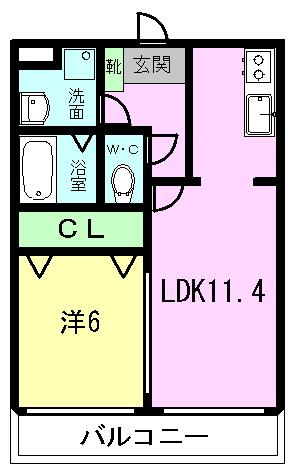 クリエイトマンション菊陽(1LDK/1階)の間取り写真