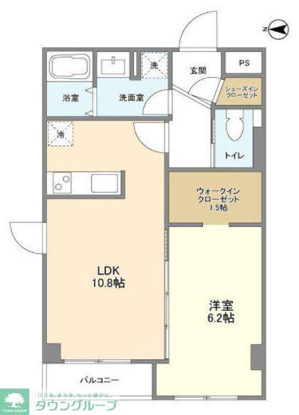 TKビル(1LDK/2階)の間取り写真