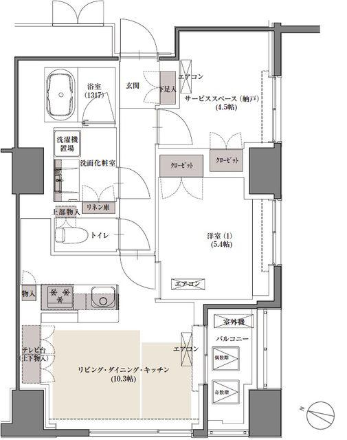 フォレストビュー護国寺(1SLDK/6階)の間取り写真