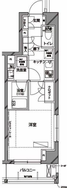 セジョリ高田馬場(1K/5階)の間取り写真
