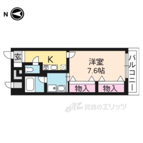 烏丸アネックス2(1K/5階)の間取り写真