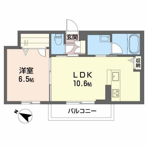 メゾン ド ベル(1LDK/2階)の間取り写真