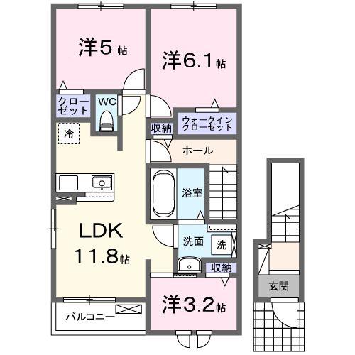 アルコ・イリス(3LDK/2階)の間取り写真