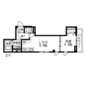 エフフォリーア(1LDK/3階)の間取り写真