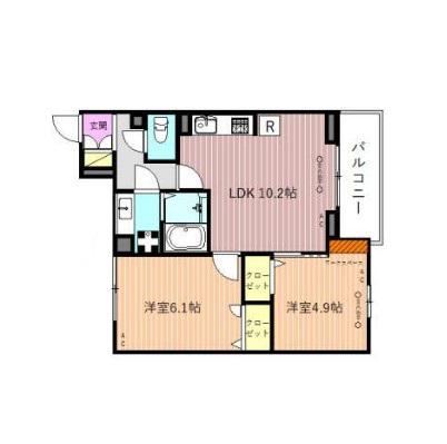 リベリオス相模大野壱番館(2LDK/3階)の間取り写真