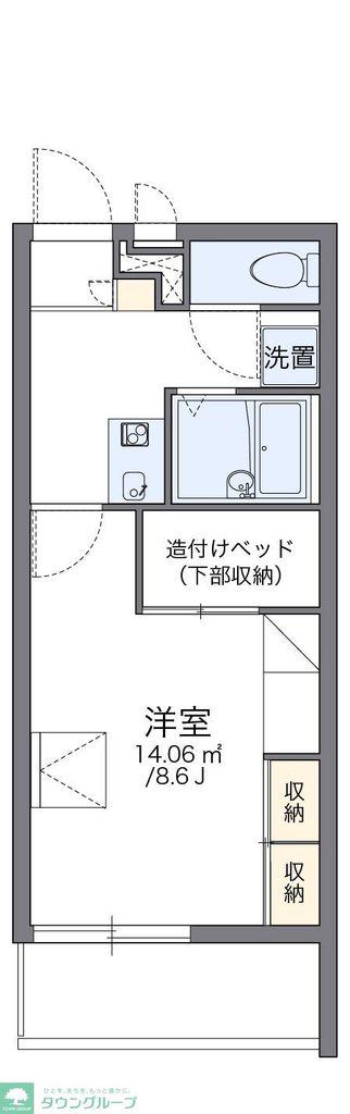 レオパレス北屋敷II(1K/2階)の間取り写真