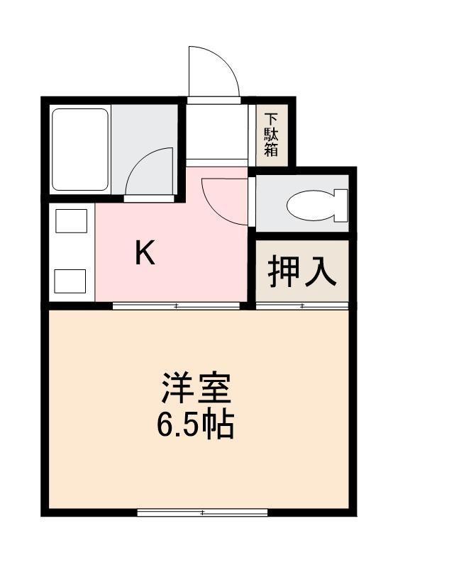 パラレル太田(1K/1階)の間取り写真