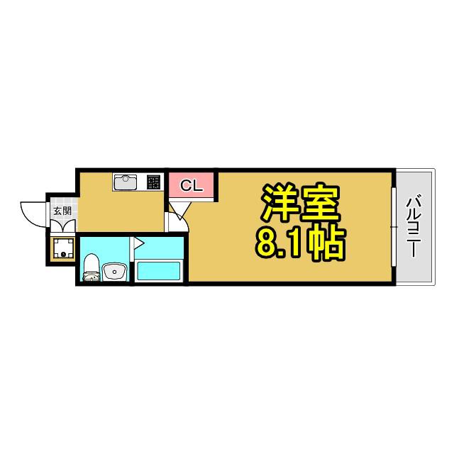 ディナスティ都島北通(1K/4階)の間取り写真