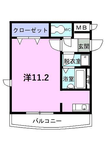 マイルストン石名坂(ワンルーム/3階)の間取り写真