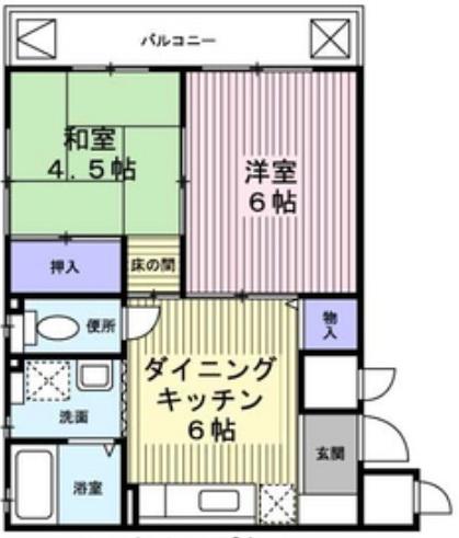 エスポワール上甲子園(2DK/3階)の間取り写真