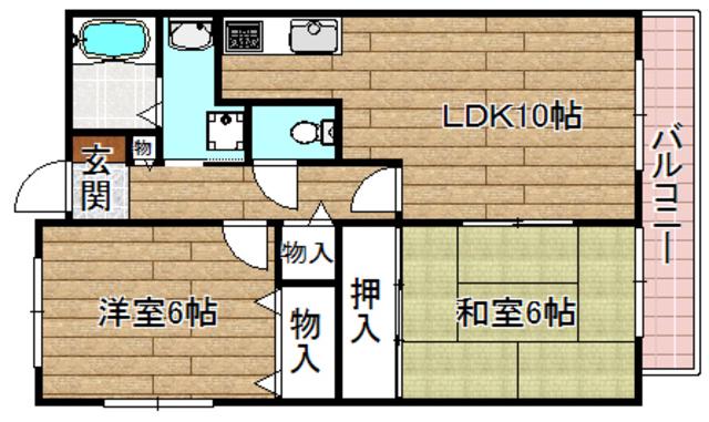 レジデンス中島(2LDK/4階)の間取り写真