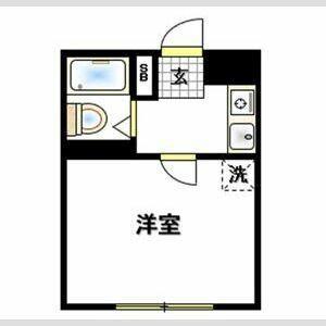 ビューハイツ宮原(ワンルーム/1階)の間取り写真