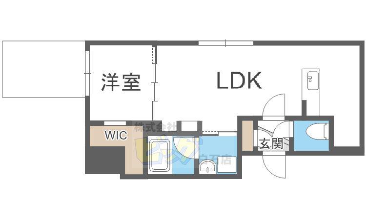 ラシュエット南郷通9丁目(1LDK/1階)の間取り写真