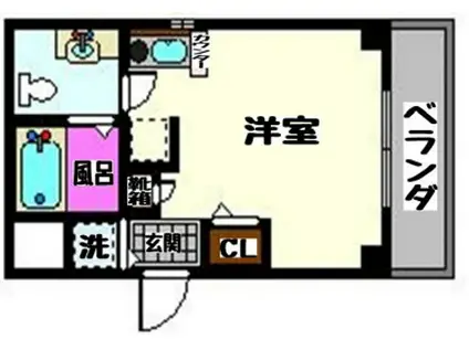 セレブコート平野(ワンルーム/2階)の間取り写真