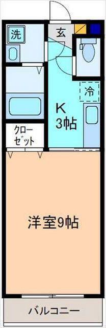 石川県金沢市 3階建 築28年(1K/2階)の間取り写真