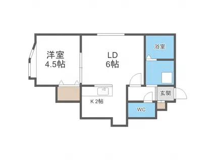 リースクエア28(1LDK/2階)の間取り写真