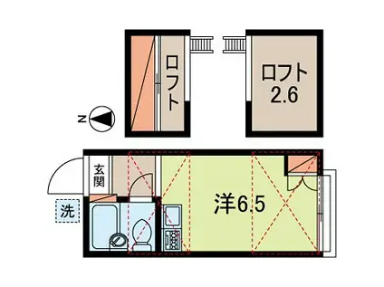 サットンプレイス高円寺(ワンルーム/2階)の間取り写真