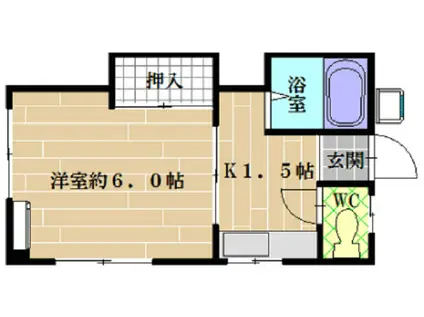 栄町ハイツ(1K/3階)の間取り写真