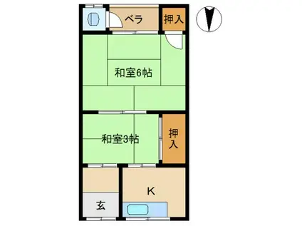 細田文化(2K/1階)の間取り写真