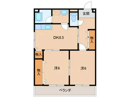 川端ビル(2DK/4階)の間取り写真