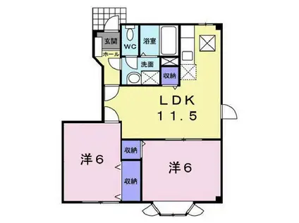 ルミナスオノ(2LDK/1階)の間取り写真