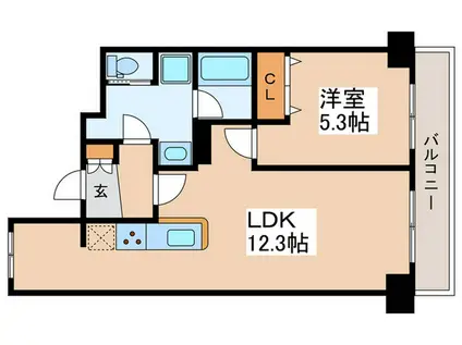 ラ・ティーダ堀切(1LDK/7階)の間取り写真