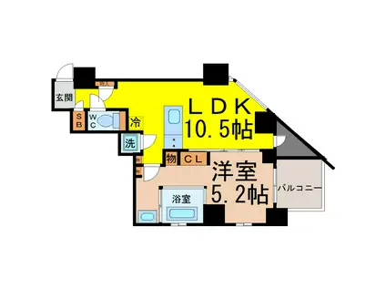 SK BUILDING-501(1LDK/5階)の間取り写真