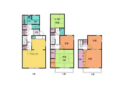 サニータウン堀木 1号棟(5LDK/1階)の間取り写真