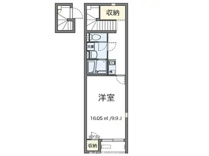 レオネクストからん(1K/2階)の間取り写真