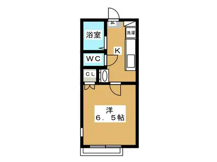 ムーンライト(1K/1階)の間取り写真