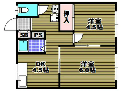 宮崎マンション(2DK/1階)の間取り写真