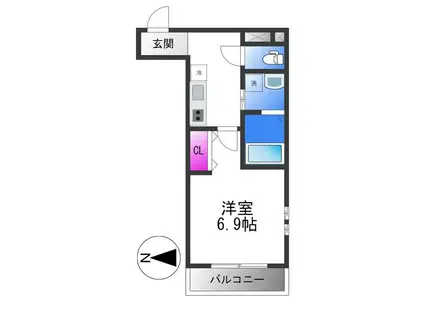 フジパレス平野郷I番館(1K/1階)の間取り写真