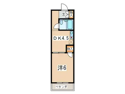 オリエント藤沢六会ハウス(1DK/2階)の間取り写真