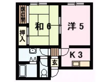 コーポ大浜(2K/2階)の間取り写真