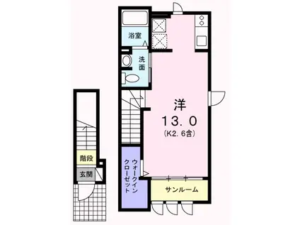 メゾン・アラモード(ワンルーム/2階)の間取り写真