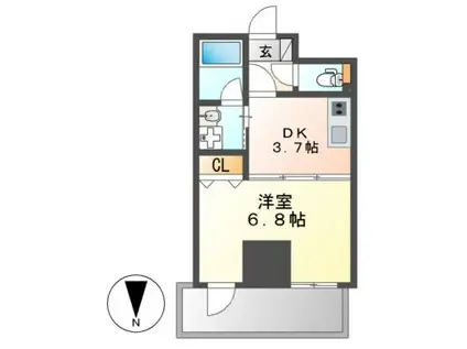 さくらHILLS NISHIKI PLATINUM RESIDENCE(1K/3階)の間取り写真