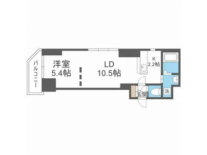 札幌中央レジデンス(1LDK/9階)の間取り写真