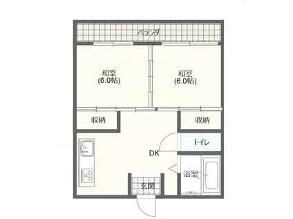 阪田アパート(2DK/2階)の間取り写真