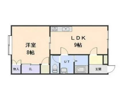 ロイヤルガーデンB(1DK/3階)の間取り写真